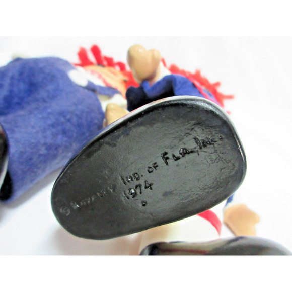 VTG 1974 Raggedy Ann & Andy Yarn Hair Coin Banks 9" Royalty Industries Inc TAG - Picture 8 of 9